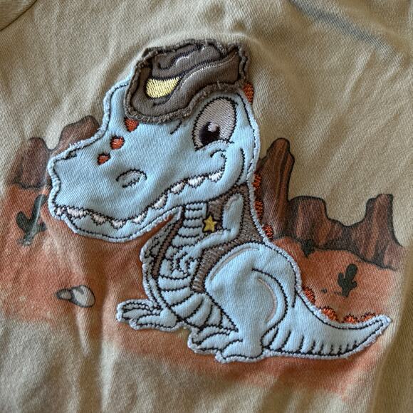 GNU BRAND Green Dinosaur Romper - Size 12/18 Months - Picture 4 of 4